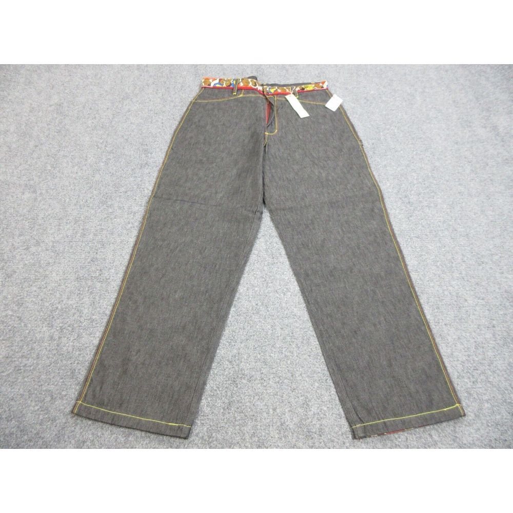 VINTAGE Platinum Fubu Jeans Mens 36 Black‎ Denim Hip Hop Fat Albert Deadstock